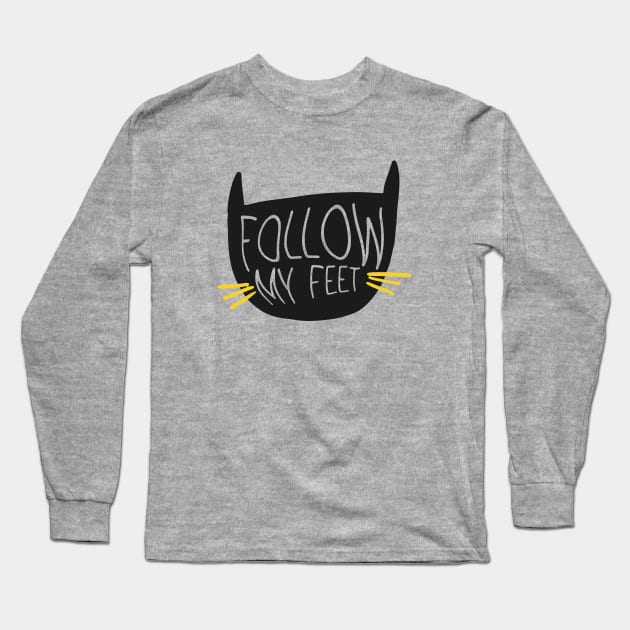 Follow This Kitty Long Sleeve T-Shirt by oksmash